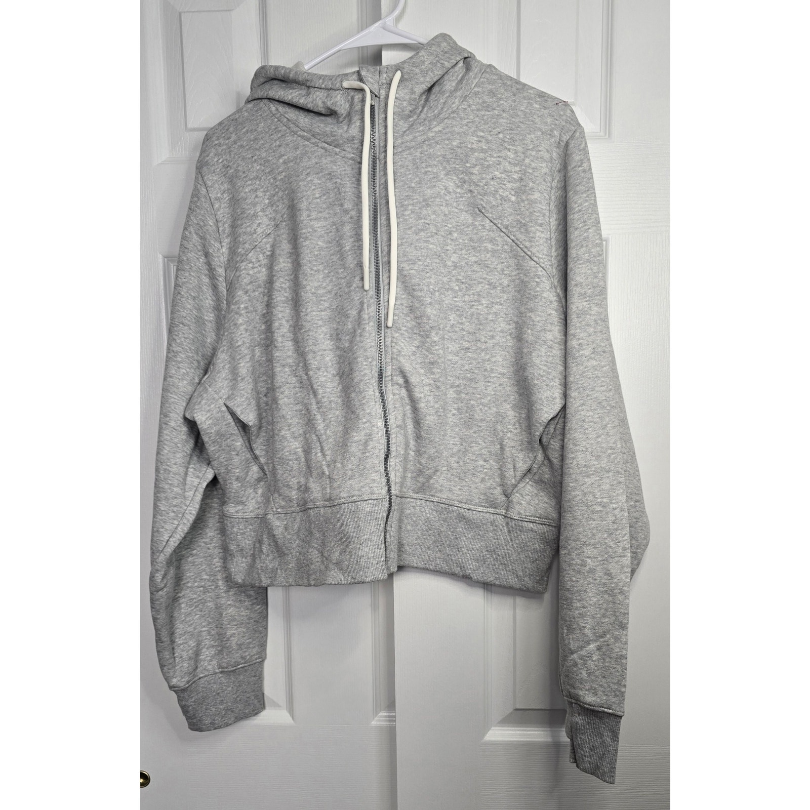 All In Motion Women's Core Fleece Heathered Gray Full Zip Hoodie- Size Xxl